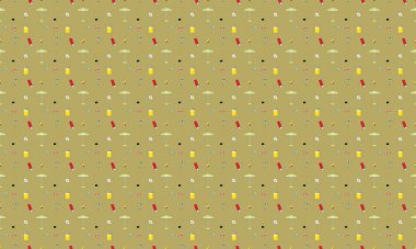 Farklı aksesuarlara sahip renkli arkaplan