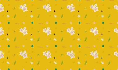 Farklı aksesuarlara sahip renkli arkaplan