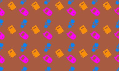 Farklı aksesuarlara sahip renkli arkaplan