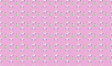 Farklı aksesuarlara sahip renkli arkaplan