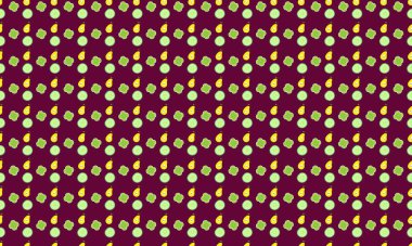 Farklı aksesuarlara sahip renkli arkaplan