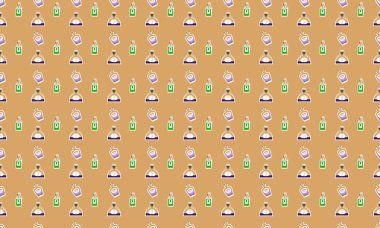 Farklı aksesuarlara sahip renkli arkaplan