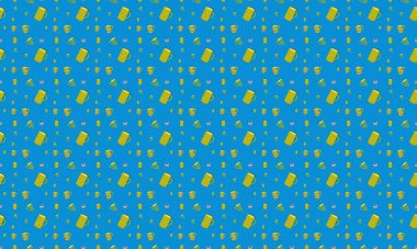 Farklı aksesuarlara sahip renkli arkaplan