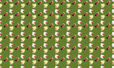 Farklı aksesuarlara sahip renkli arkaplan