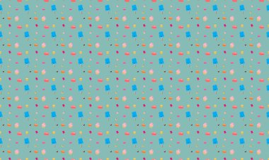 Farklı aksesuarlara sahip renkli arkaplan