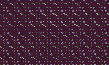 Farklı aksesuarlara sahip renkli arkaplan