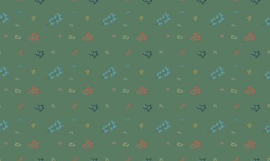 Farklı aksesuarlara sahip renkli arkaplan