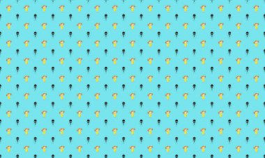 Farklı aksesuarlara sahip renkli arkaplan