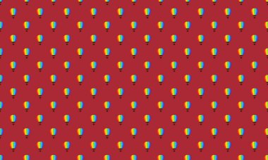 Farklı aksesuarlara sahip renkli arkaplan