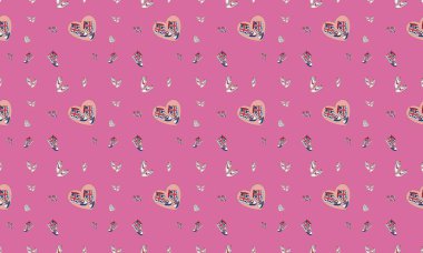 Farklı aksesuarlara sahip renkli arkaplan