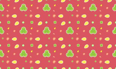 Farklı aksesuarlara sahip renkli arkaplan