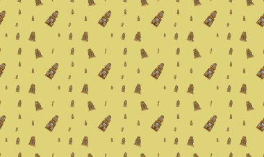 Farklı aksesuarlara sahip renkli arkaplan