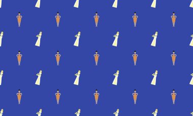 Farklı aksesuarlara sahip renkli arkaplan