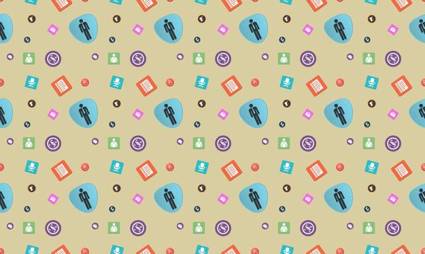 Colored background with different accessories