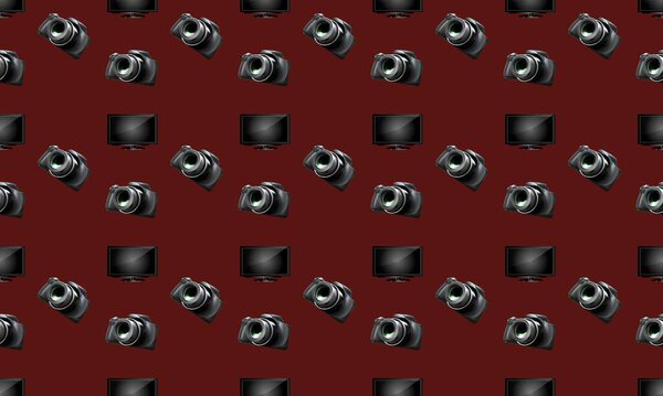 Цветной фон с различными аксессуарами