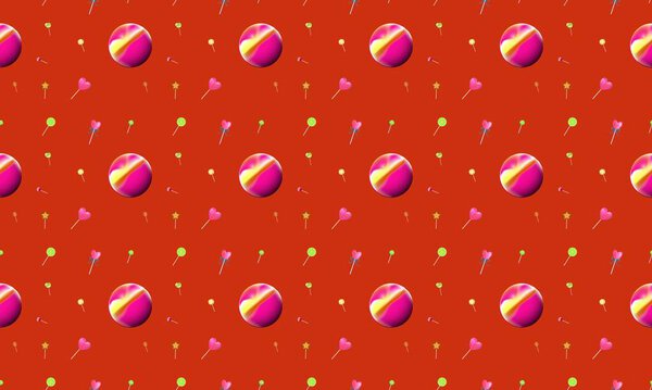 Colored background with different accessories