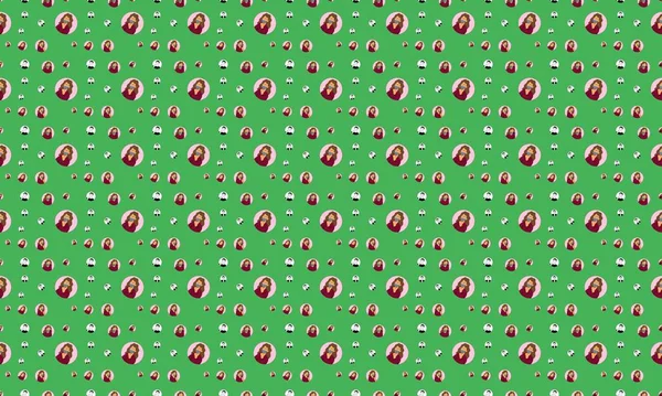 Farklı aksesuarlara sahip renkli arkaplan