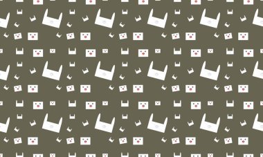 Farklı aksesuarlara sahip renkli arkaplan