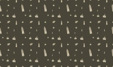 Farklı aksesuarlara sahip renkli arkaplan