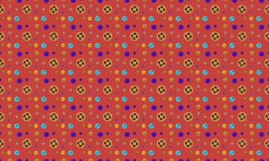 Farklı aksesuarlara sahip renkli arkaplan