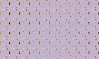 Farklı aksesuarlara sahip renkli arkaplan