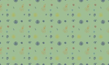 Farklı aksesuarlara sahip renkli arkaplan