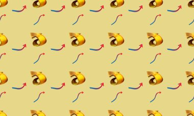 Farklı aksesuarlara sahip renkli arkaplan