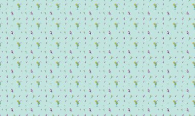 Farklı aksesuarlara sahip renkli arkaplan