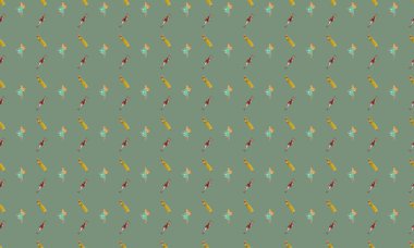 Farklı aksesuarlara sahip renkli arkaplan