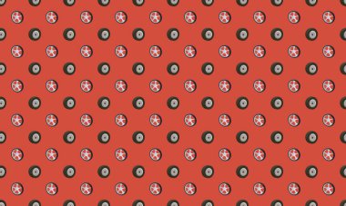 Farklı aksesuarlara sahip renkli arkaplan