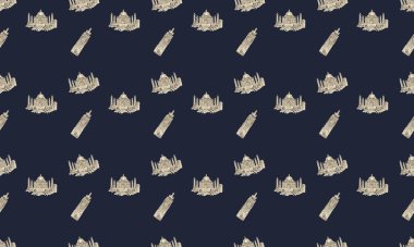 Farklı aksesuarlara sahip renkli arkaplan