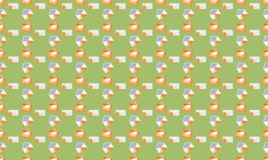 Farklı aksesuarlara sahip renkli arkaplan