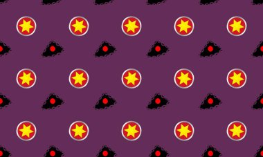 Farklı aksesuarlara sahip renkli arkaplan