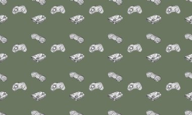 Farklı aksesuarlara sahip renkli arkaplan