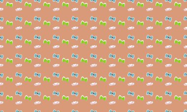 Farklı aksesuarlara sahip renkli arkaplan