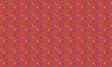 Farklı aksesuarlara sahip renkli arkaplan