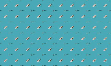 Farklı aksesuarlara sahip renkli arkaplan