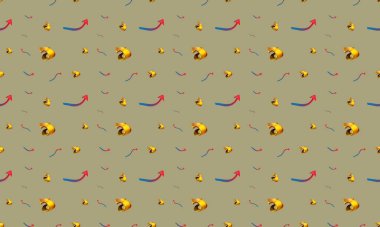 Farklı aksesuarlara sahip renkli arkaplan