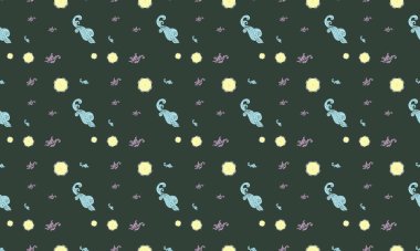 Farklı aksesuarlara sahip renkli arkaplan