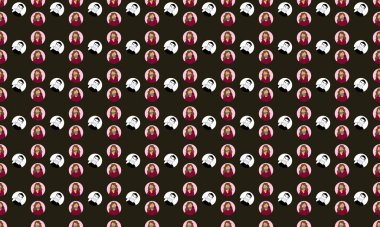 Farklı aksesuarlara sahip renkli arkaplan