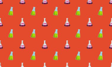 Farklı aksesuarlara sahip renkli arkaplan