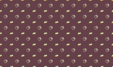 Farklı aksesuarlara sahip renkli arkaplan