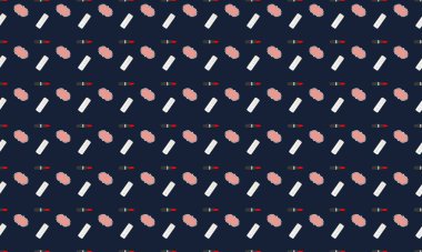 Farklı aksesuarlara sahip renkli arkaplan