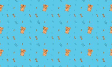 Farklı aksesuarlara sahip renkli arkaplan