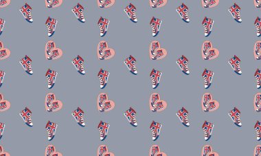 Farklı aksesuarlara sahip renkli arkaplan