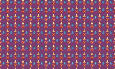 Farklı aksesuarlara sahip renkli arkaplan