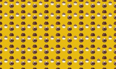 Farklı aksesuarlara sahip renkli arkaplan