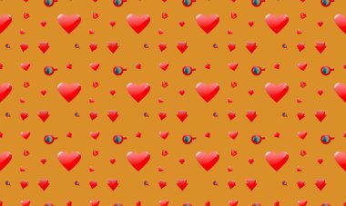 Farklı aksesuarlara sahip renkli arkaplan