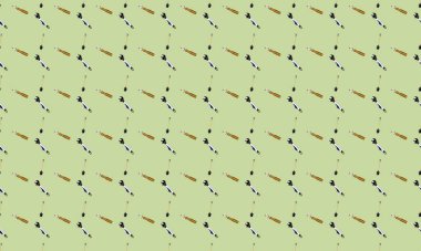 Farklı aksesuarlara sahip renkli arkaplan