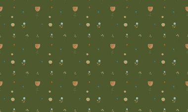 Farklı aksesuarlara sahip renkli arkaplan